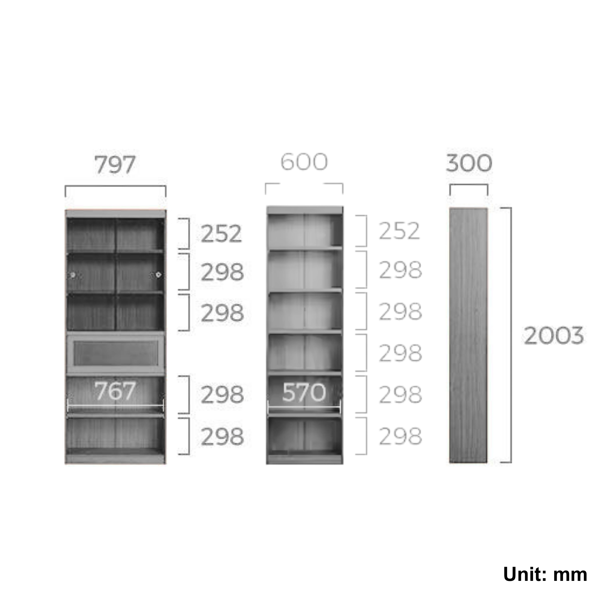 Linspire Ursula Modular Bookcase Combination, Large, Dark Wood