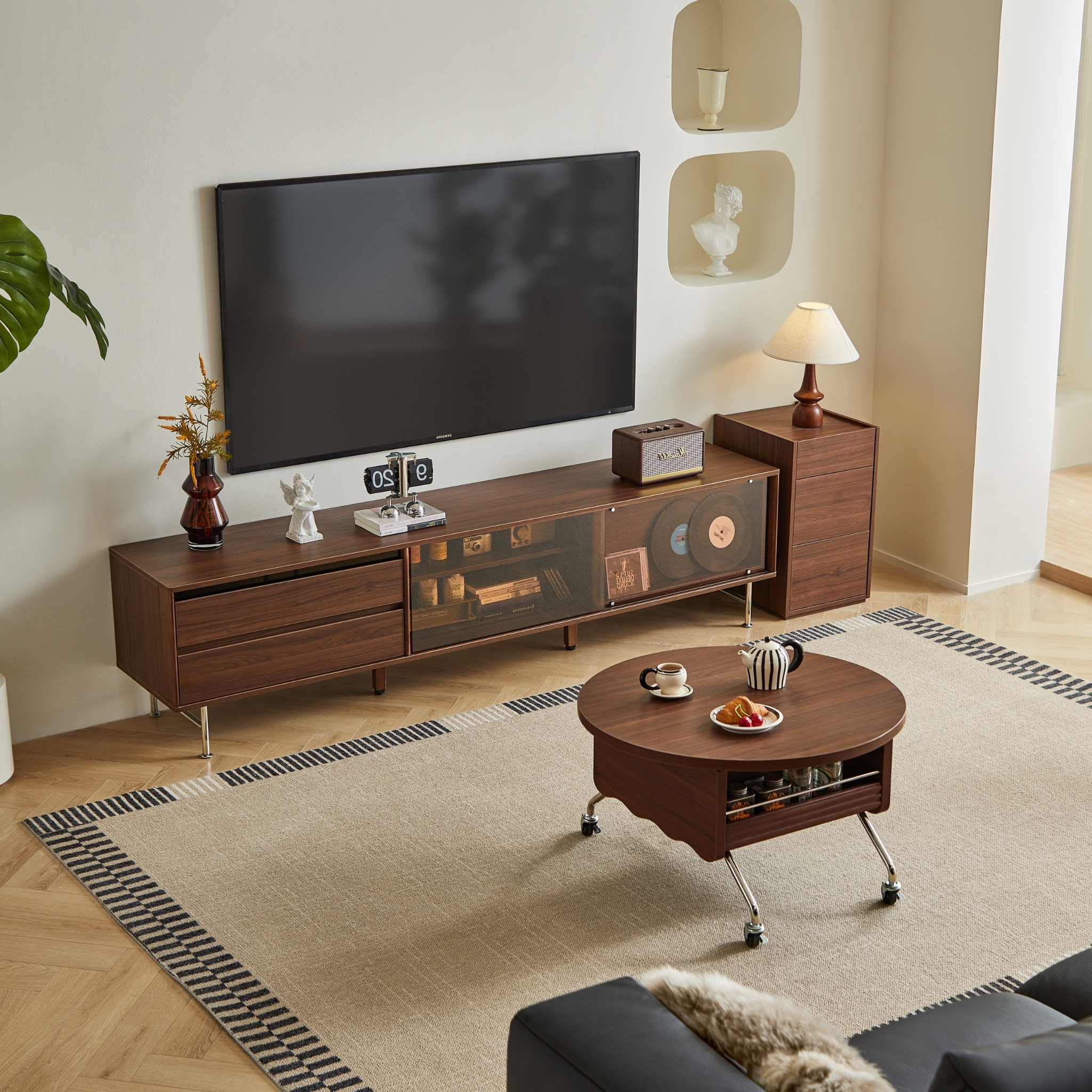 Linspire Ursula Entertainment Unit with Lift-Top Coffee Table Set, W200cm