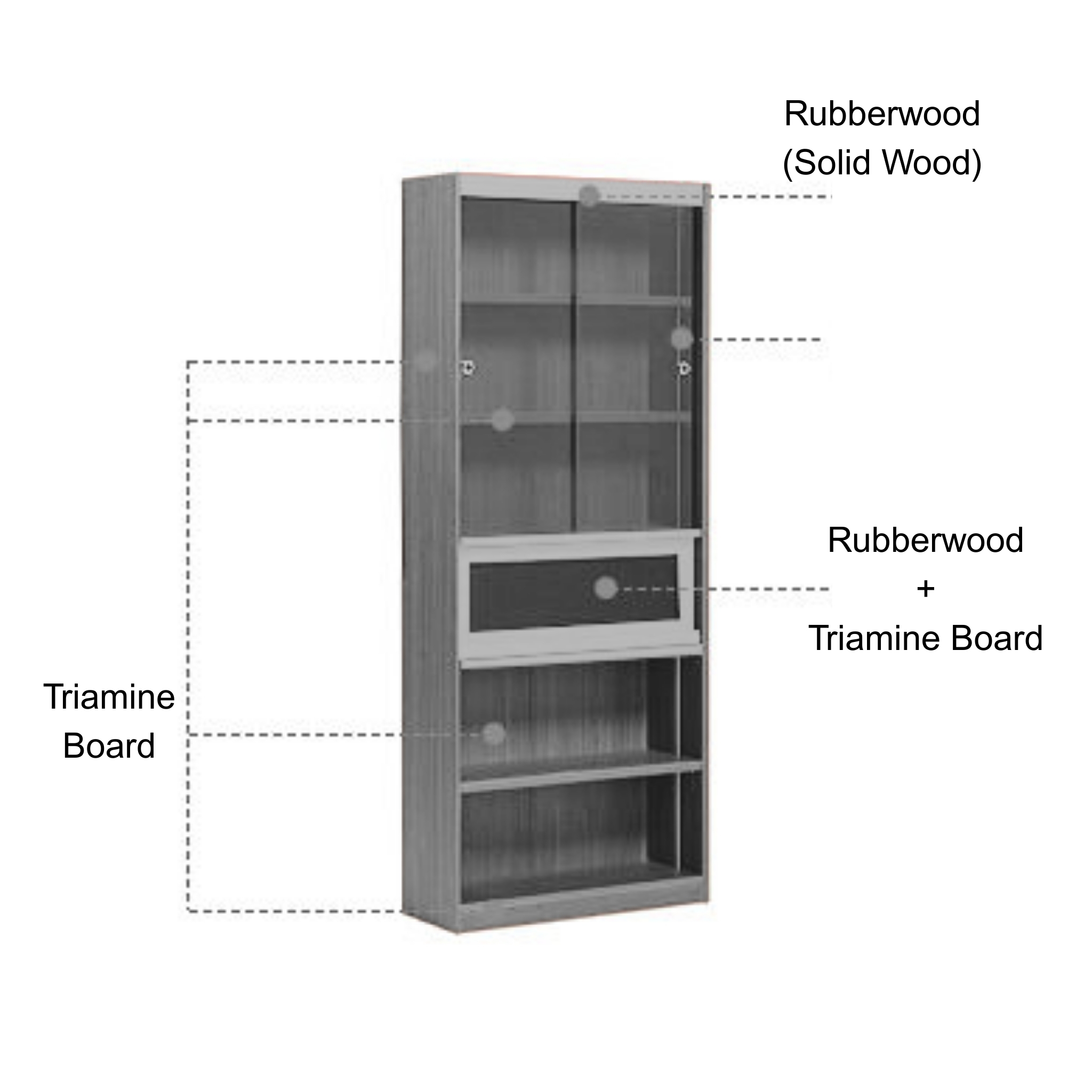 Linspire Ursula Storage Bookcase with Doors, Natural Wood