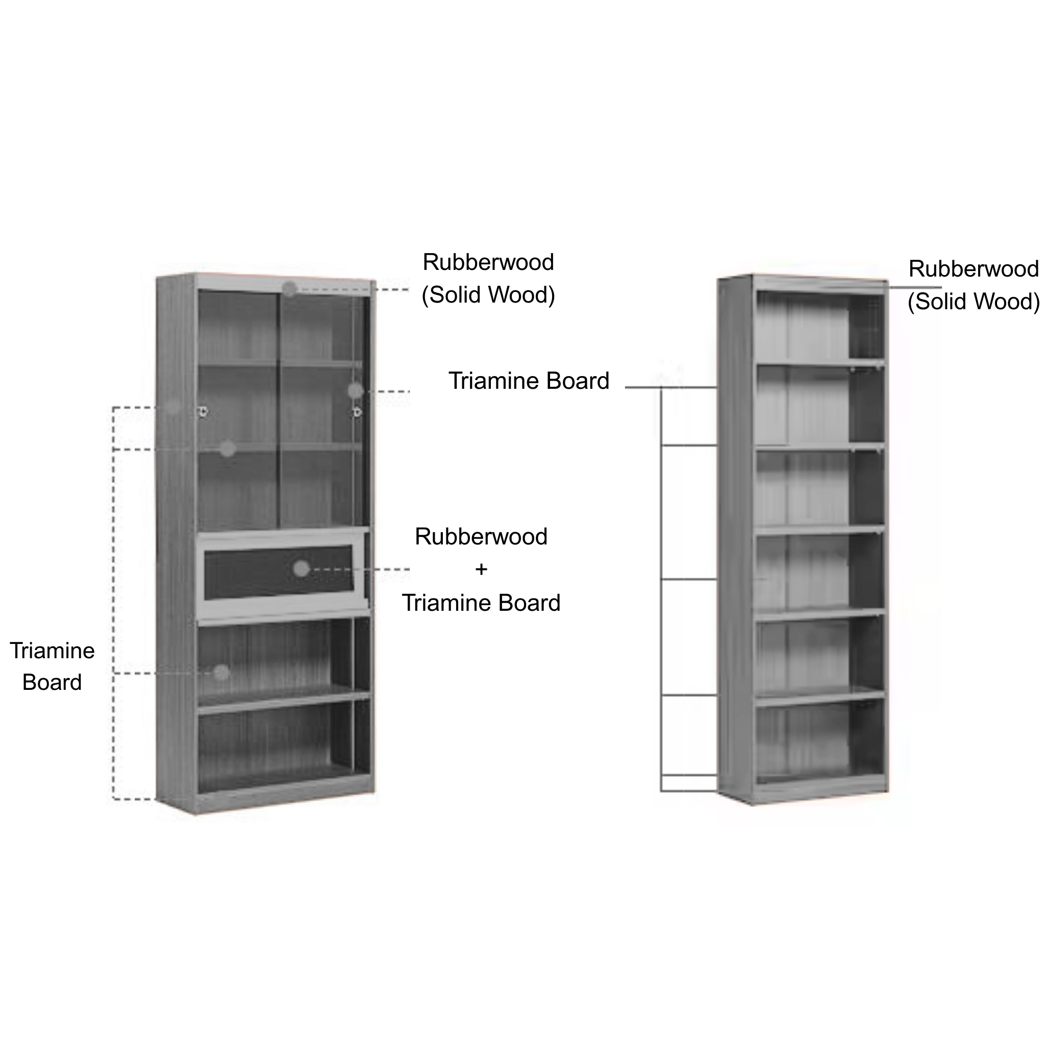 Linspire Ursula Modular Bookcase Combination, Large, Dark Wood