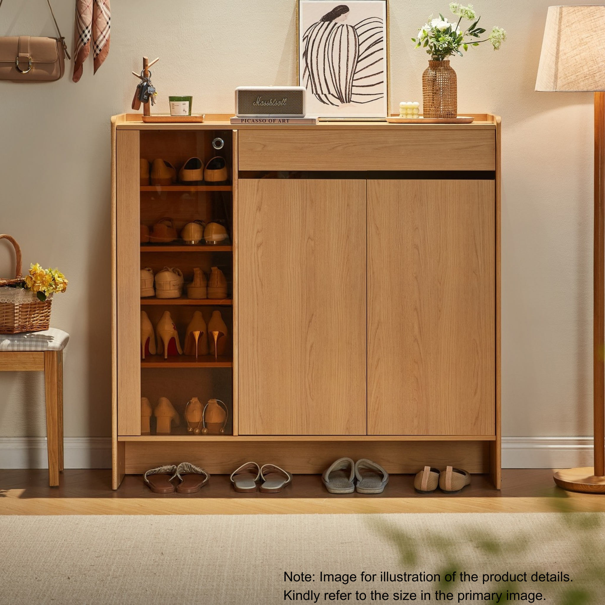 Linspire Aalto Shoe Cabinet with Glass Door, W120cm