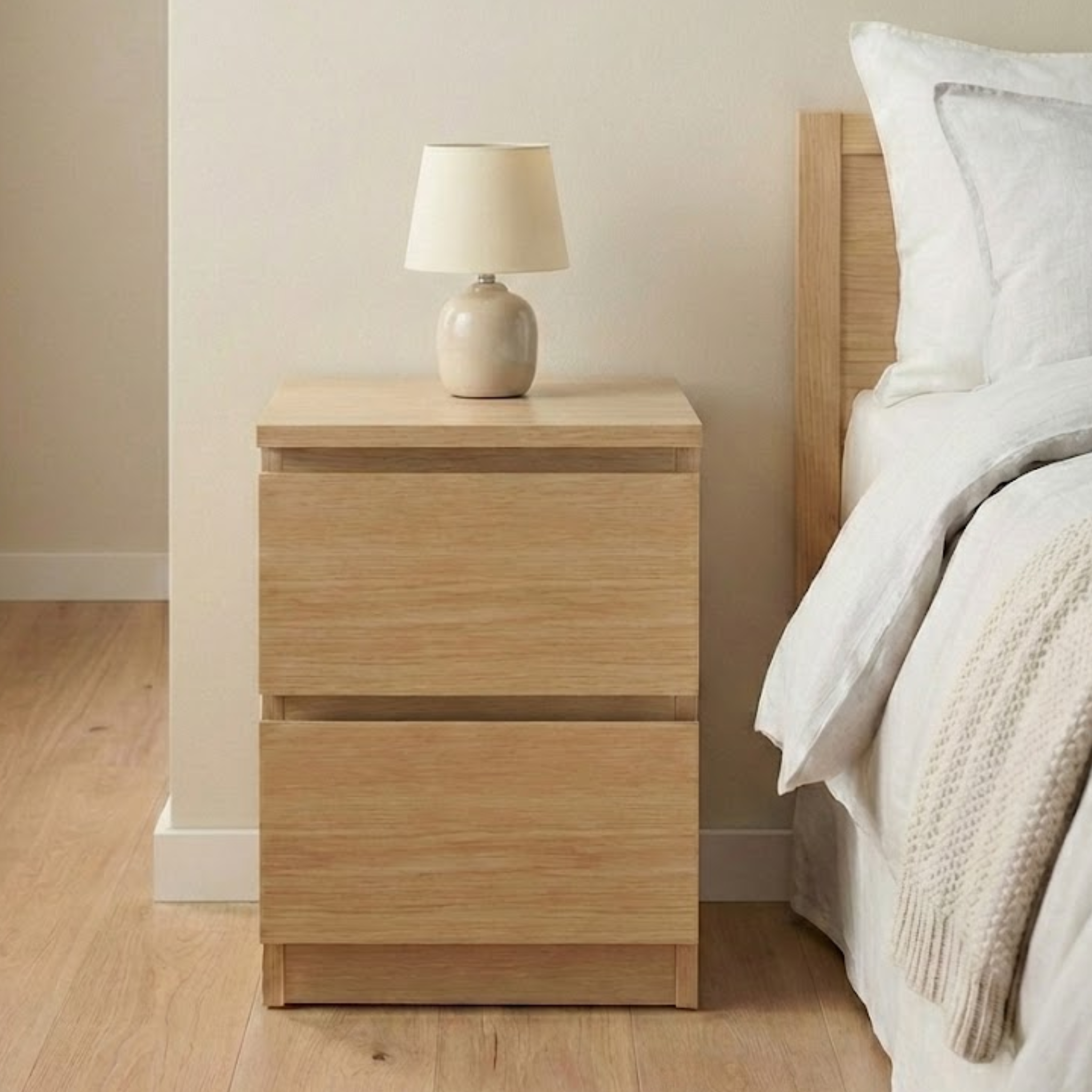 Loft Ensio Bedside Table, Natural Wood