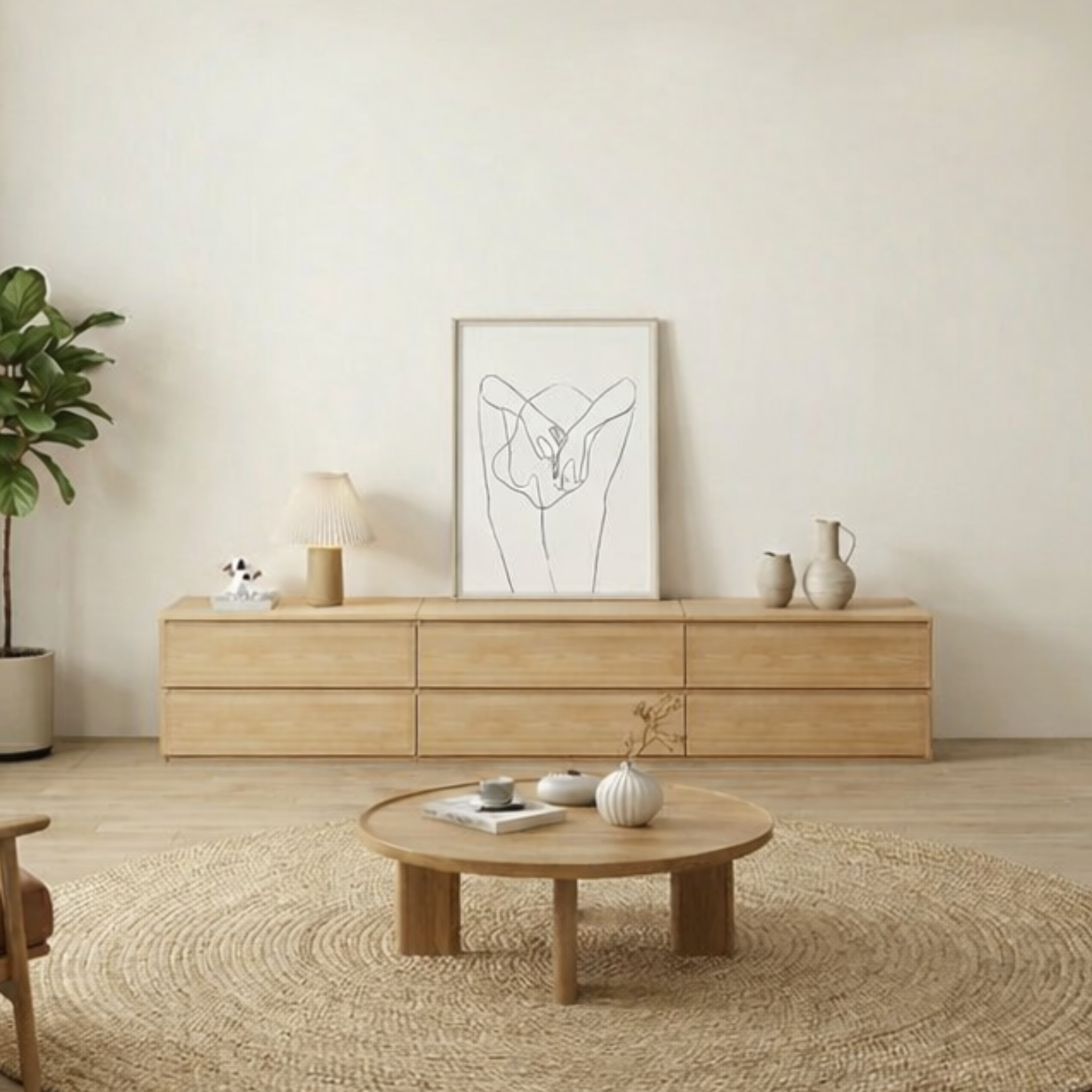 Loft Ensio Entertainment Unit, W240cm, Natural Wood