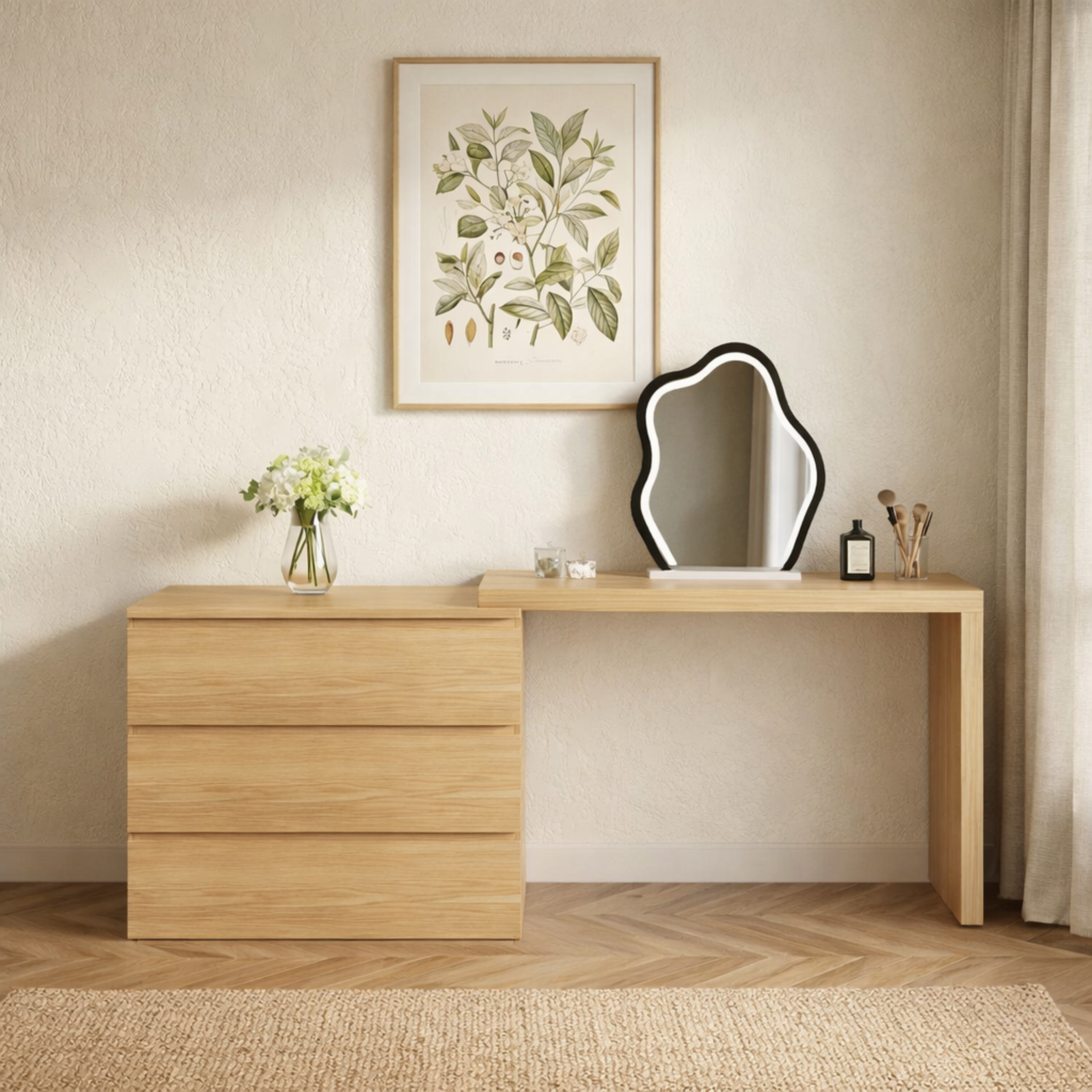 Loft Ensio Floating Dressing table with Chest of 3 Drawers