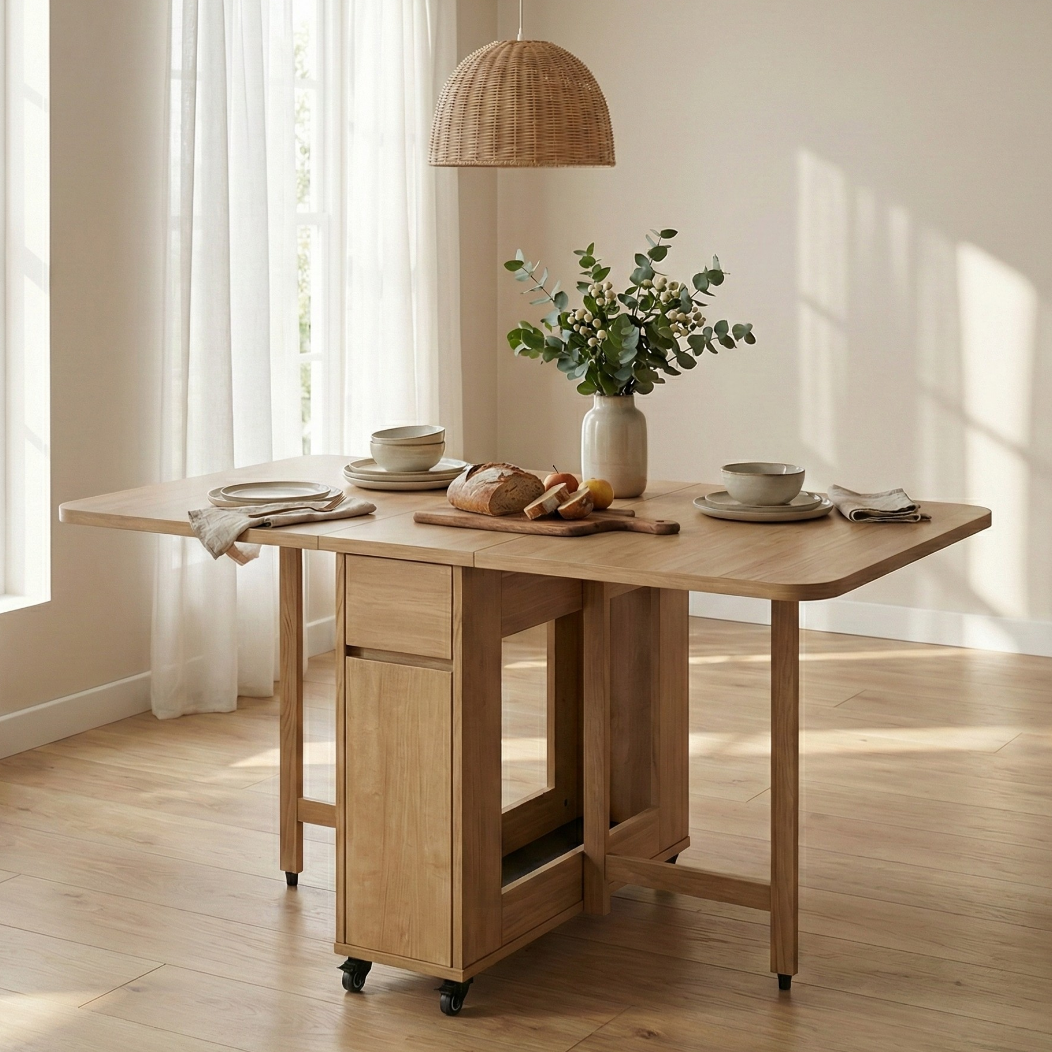 Loft Nordic Gateleg Table, Natural Wood