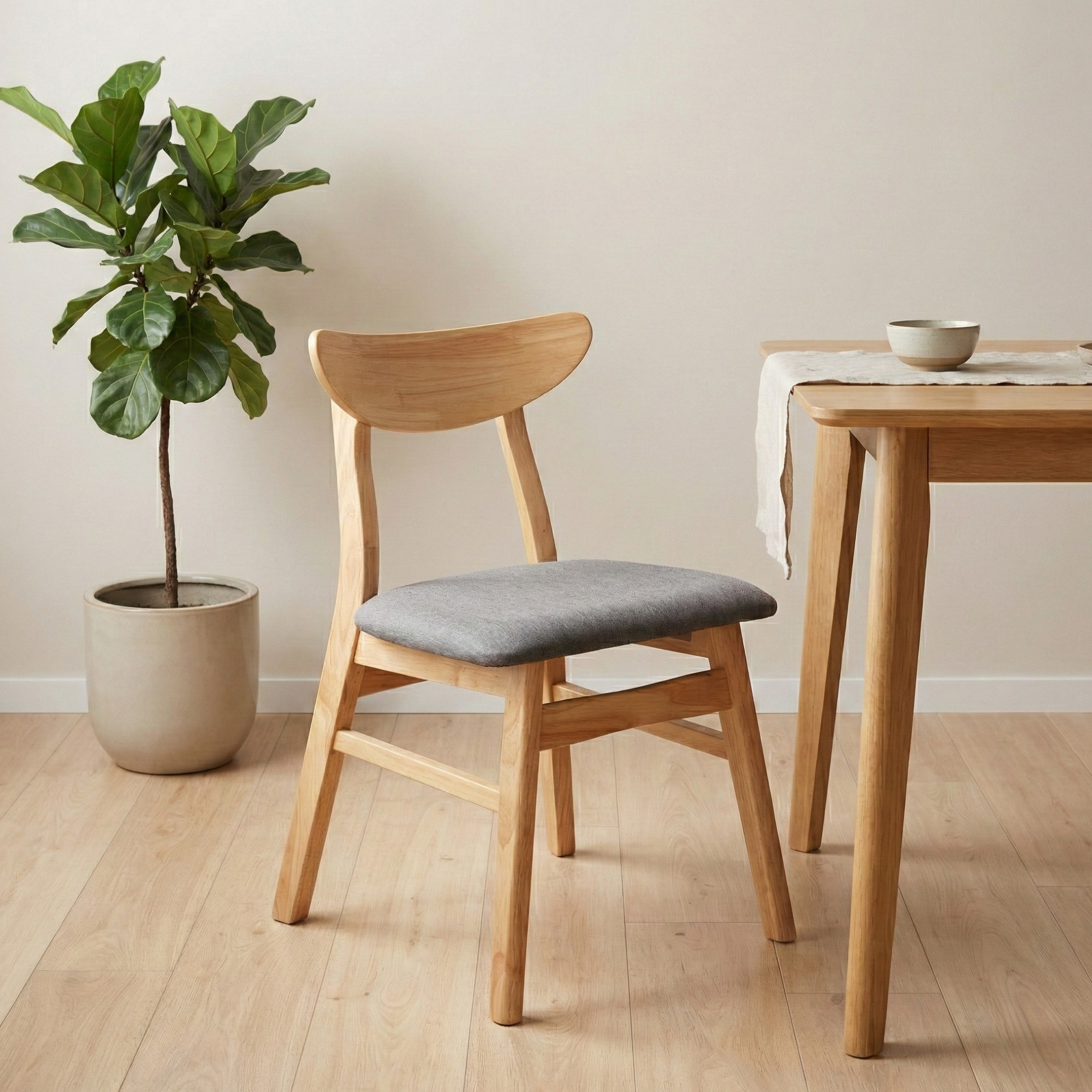 Loft Hansan Dining Chair, Natural Wood, Set of 2