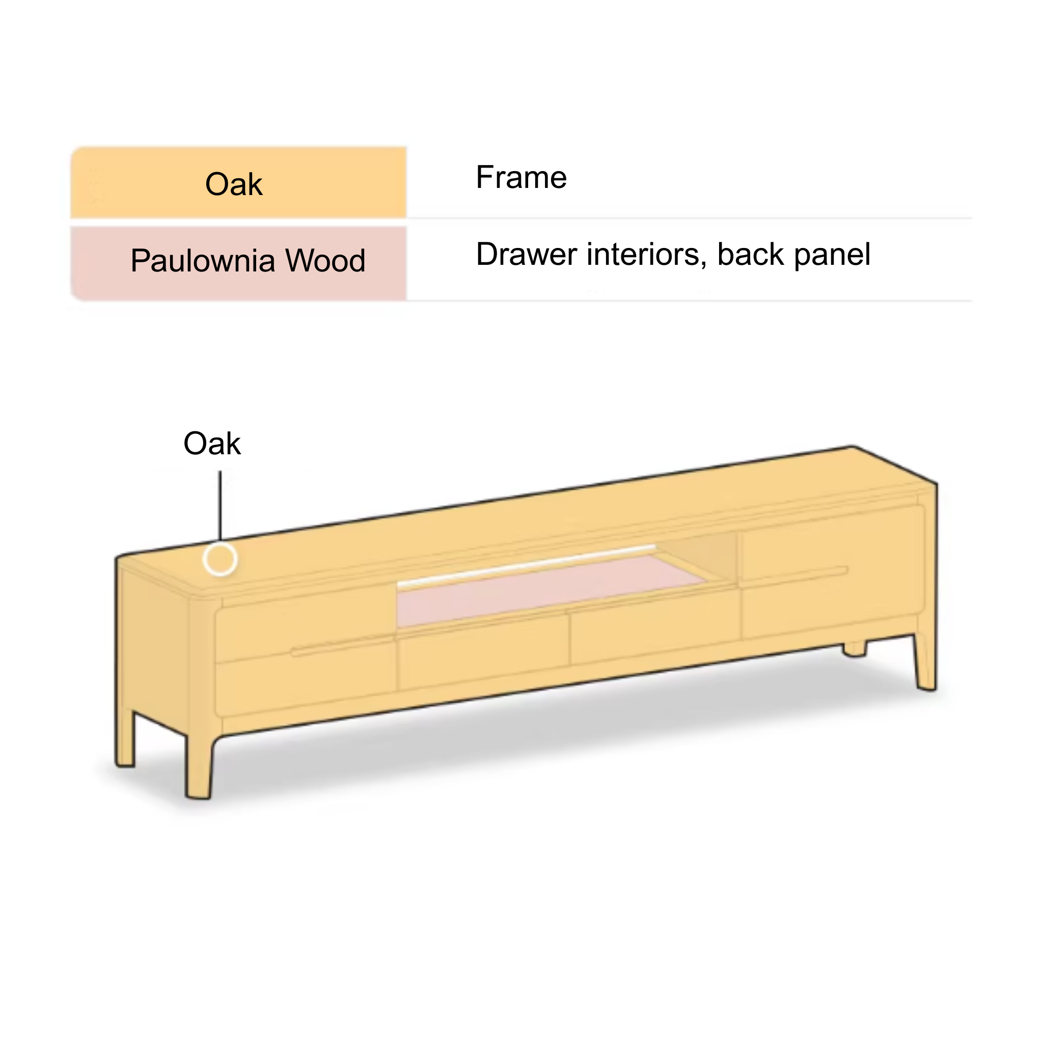Solidwood Rayden Entertainment Unit, Oak