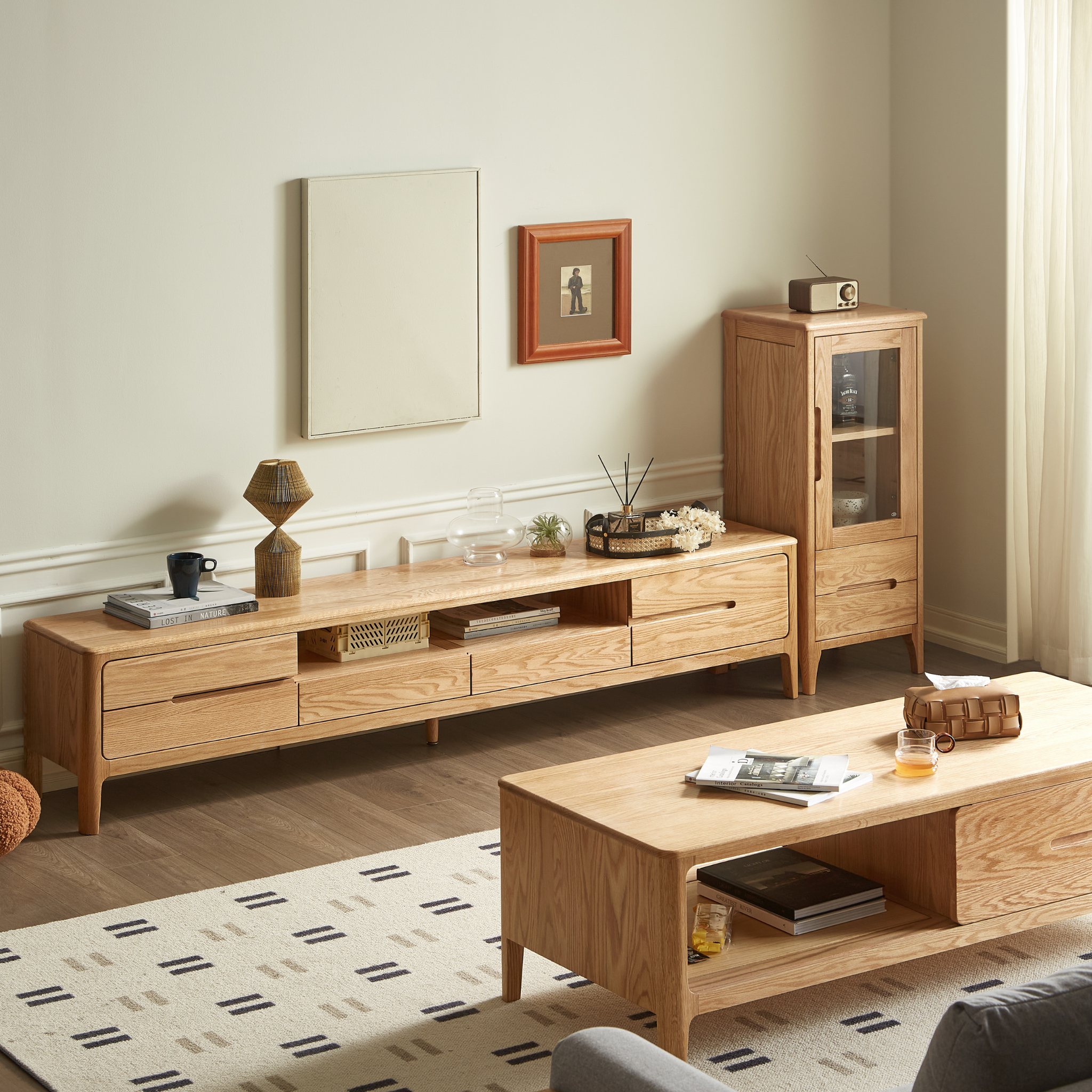 Solidwood Rayden Entertainment Unit, Oak