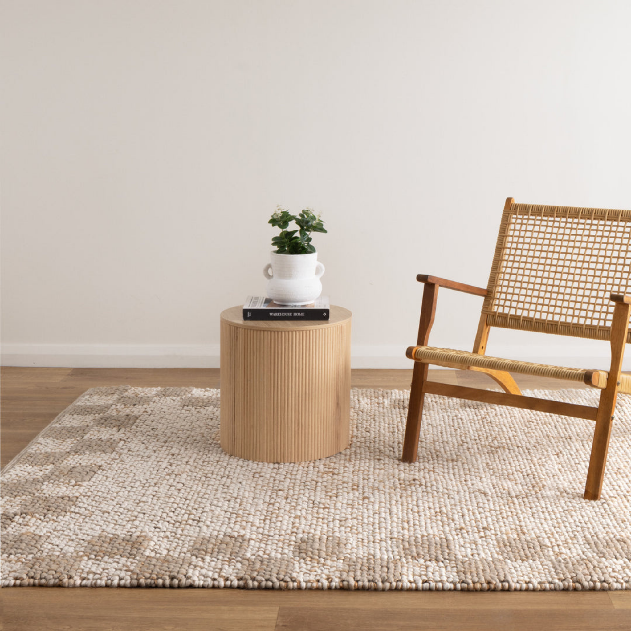 DreamWeaver Terra Jute and Wool Rug, 240x330cm, Cream Beige