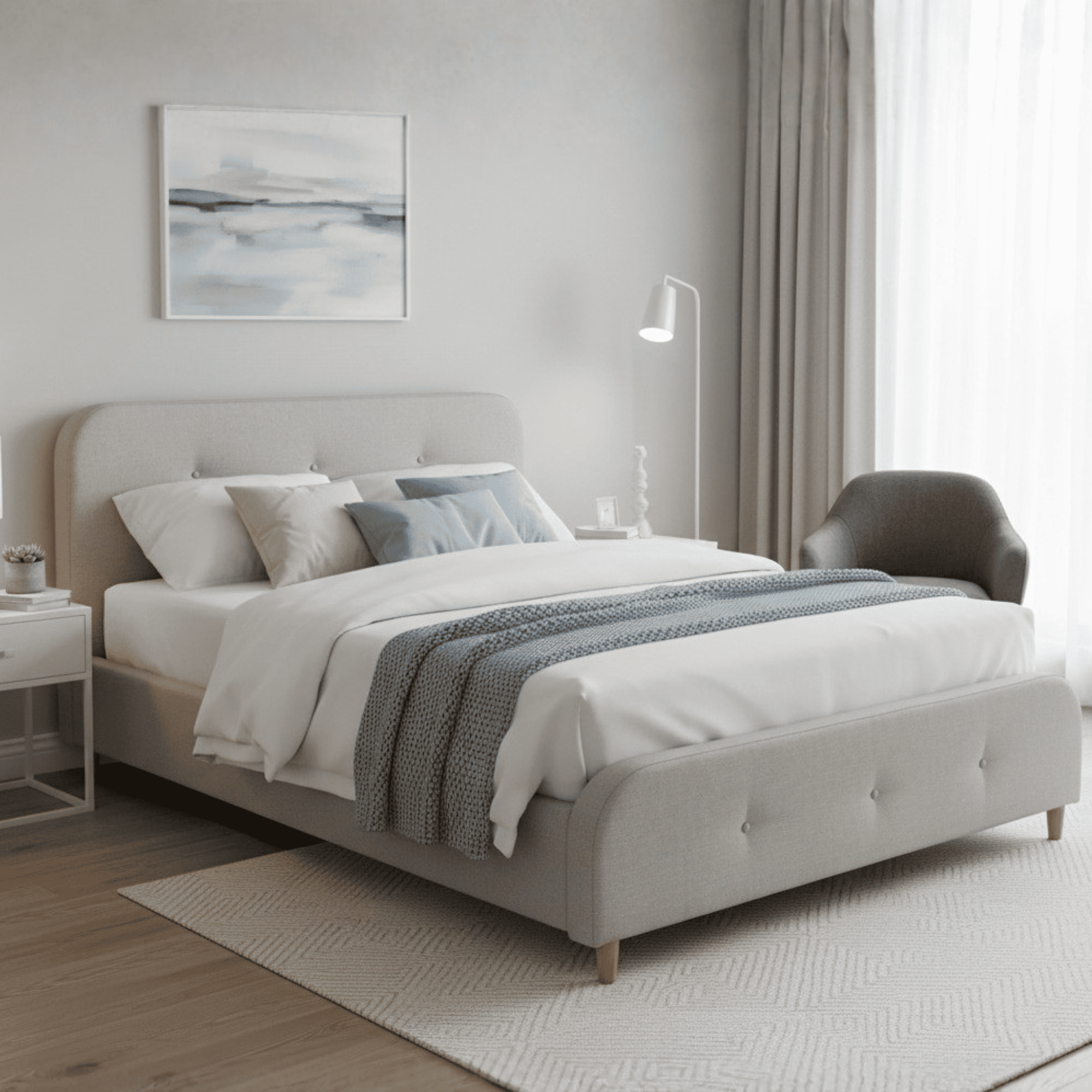 MODE Elina Fabric NZ Queen Bed Frame