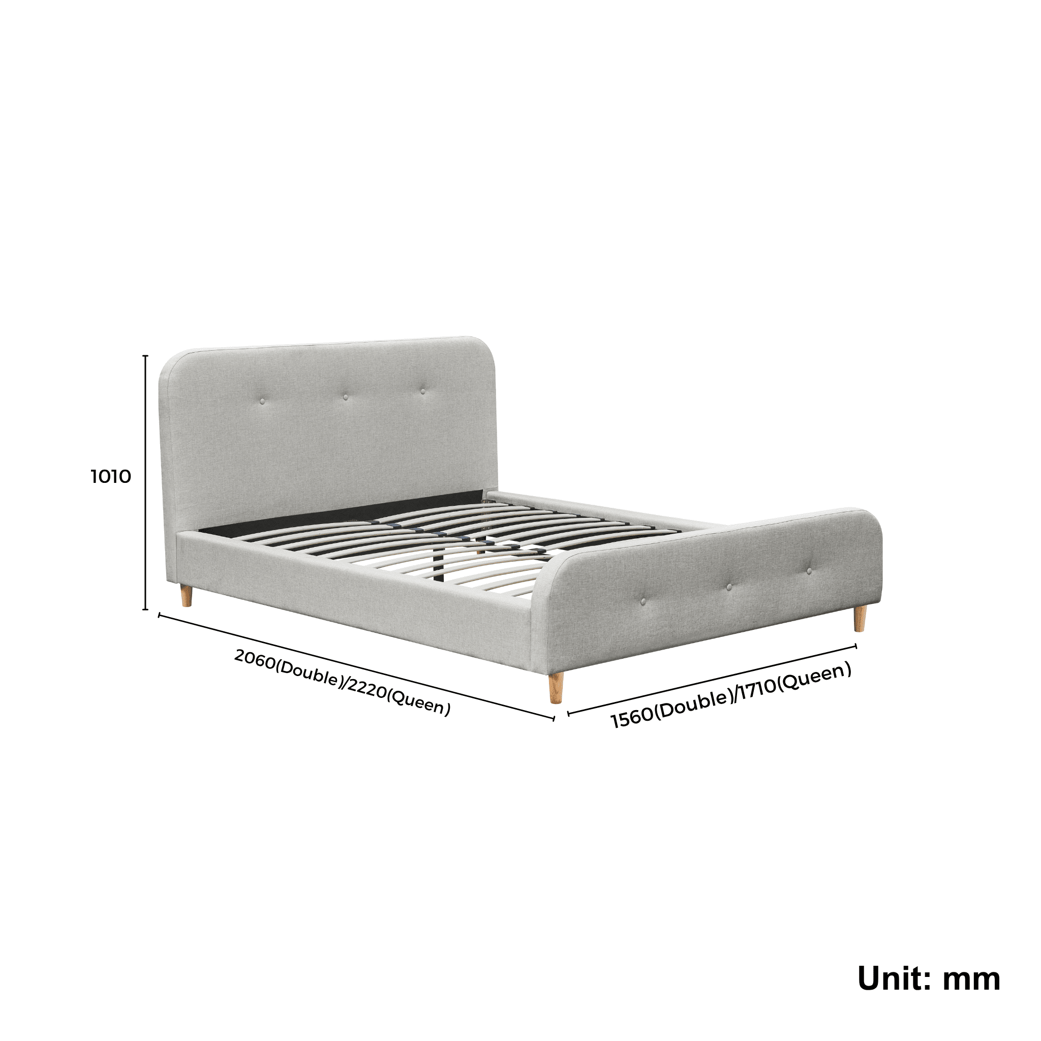 MODE Elina Fabric NZ Queen Bed Frame