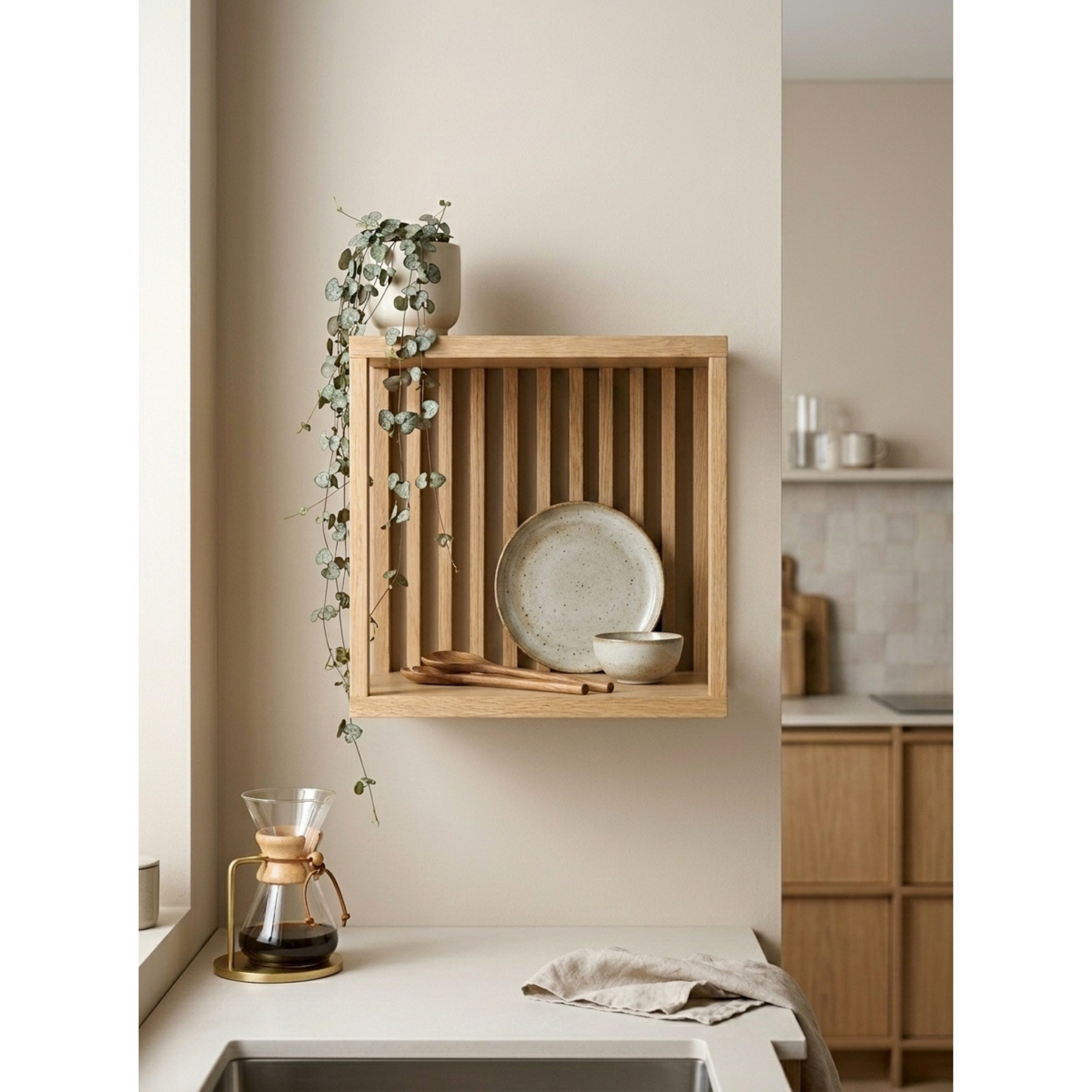 Hjem Design Weldon Wall-mounted Shelving Unit, 34x31x35.5cm