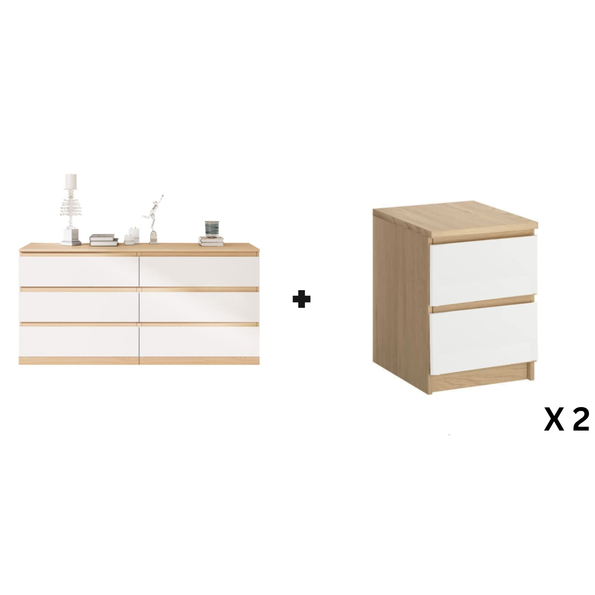 White & Natural Wood
