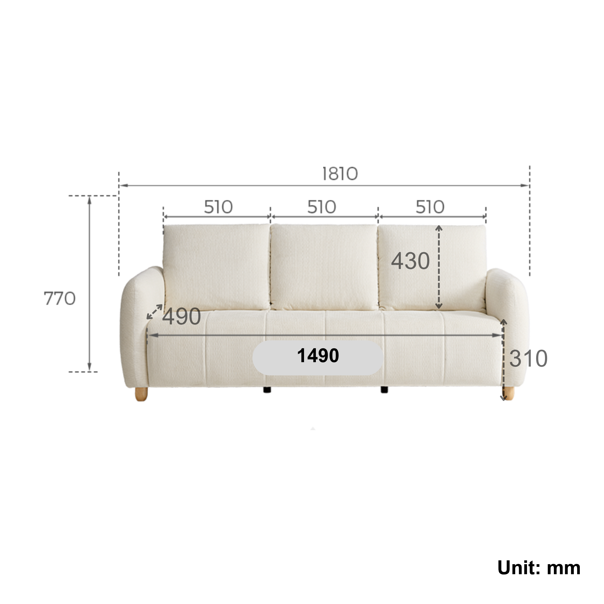Linspire Aero 3-Seater Sofa, Pet-Friendly
