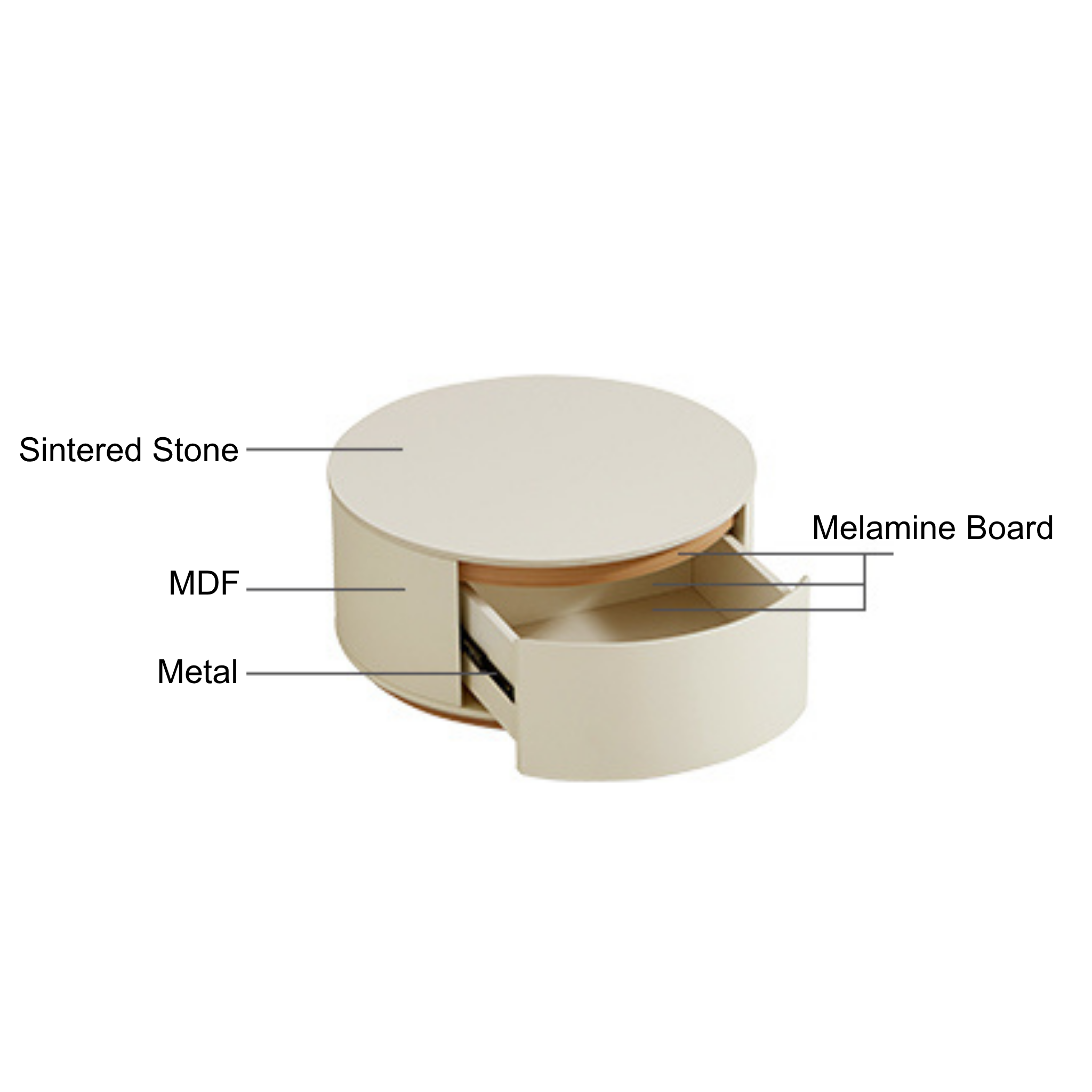 Linspire Glimmer Coffee Table with Sintered Stone Top