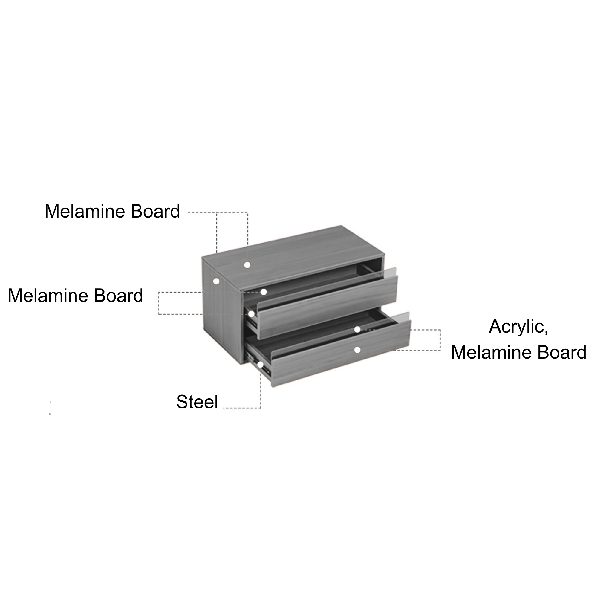 Linspire Forma 2 Drawers Module, Dark Wood