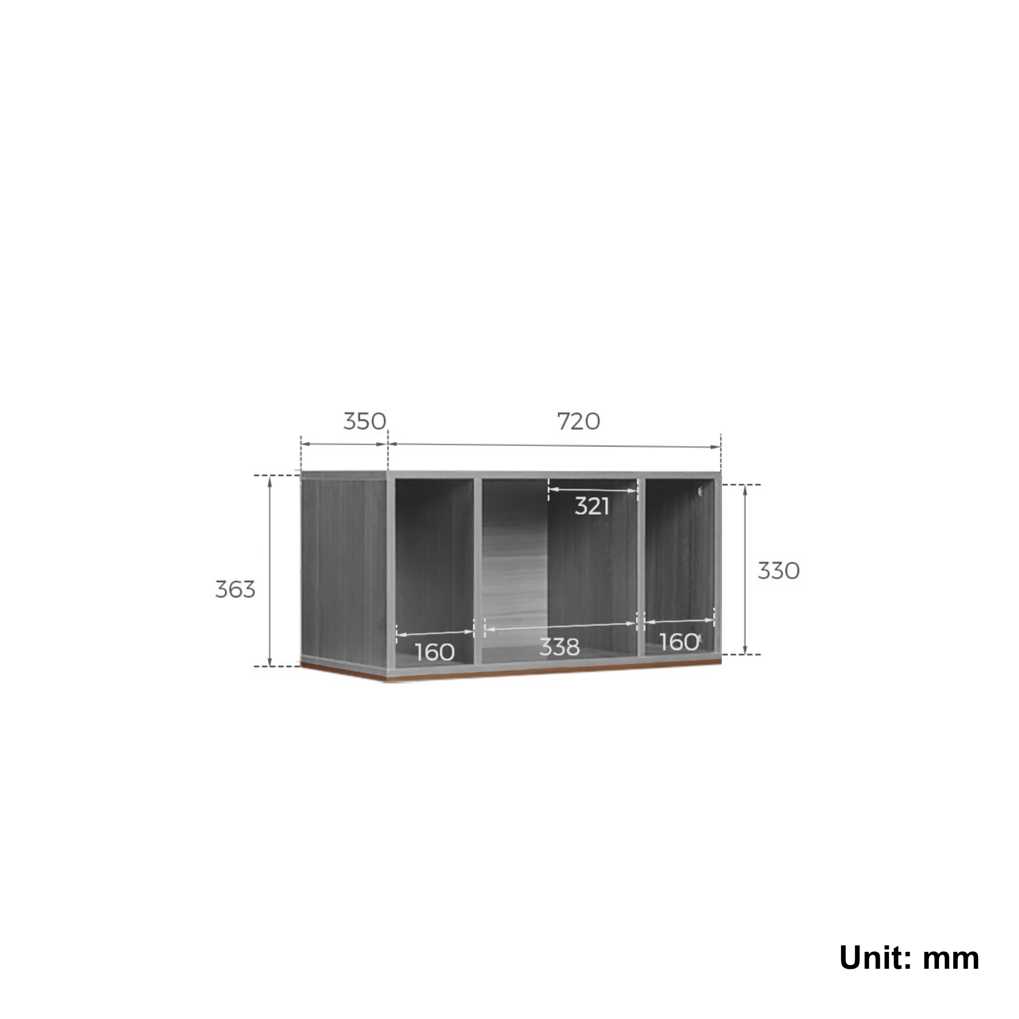Linspire Forma Shelf Module, Dark Wood