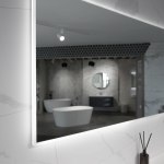 Aruvo Arled Rectangle LED Acrylic Frame Bathroom Mirror with Demister 1200mm