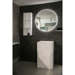 Aruvo Arled Round LED Acrylic Frame Bathroom Mirror with Demister 800mm