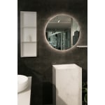 Aruvo Nfled Round Frameless Bathroom Mirror with LED 750mm