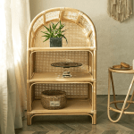 BohoBoho Ortu Rattan Shelving Unit, Natural, 65x45x100cm