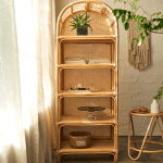 BohoBoho Ortu Rattan Shelving Unit, Natural, 65x45x170cm