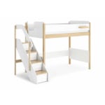 Boori Natty Kids King Single Loft With Storage Staircase, Barley and Almond