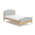 Boori Yarra Kids King Single Bed With Fabric Covers, Pebble and Beech