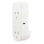 Brilliant CANNES Smart WiFi Double Plug with USB-A and USB-C Chargers, White