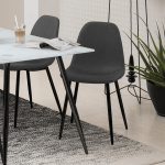 Hjem Design Verna Dining Chair, Set of 4, Grey