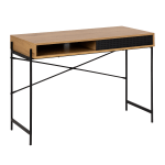 Hjem Design August Rectangular Office Desk, Natural & Black