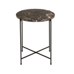 Hjem Design Avila Marble Side Table, Brown
