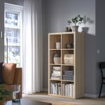 IKEA KALLAX Shelving unit 77x147cm White stained oak effect