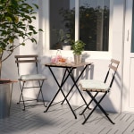 IKEA TARNO Chair Outdoor, foldable black, Steel grey-brown stained