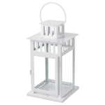 IKEA BORRBY Lantern For Block Candle, In And Outdoor White, 28 cm