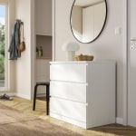 IKEA MALM Chest of 3 Drawers 80x78cm White