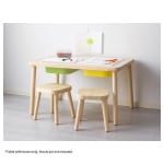 IKEA FLISAT Children's table 83x58cm + 2 TROFAST 42x30x10cm Green and Yellow