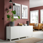 (Besta Part)IKEA BESTA Storage Sideboard combination with doors 180x40x74cm Lappviken white