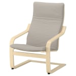 IKEA POANG Armchair, Birch Veneer, Knisa Light Beige