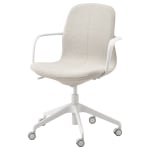 IKEA LANGFJALL Office Chair 5 Legs With Armrests, Gunnared Beige, White