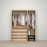 IKEA PAX Wardrobe Frame 150x58x236cm, White Stained Oak Effect