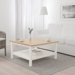 IKEA HEMNES Coffee Table 90x90CM  White Stain, Light Brown