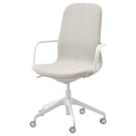 IKEA LANGFJALL Office Chair With Armrests, Gunnared Beige, White