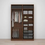 PAX Wardrobe, brown stained ash effect 150x66x236 cm