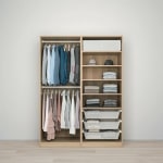 PAX Wardrobe, white stained oak effect 150x66x201 cm