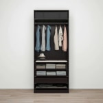 PAX Wardrobe combination, black-brown, brown stained ash effect 100x60x236 cm