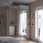 IKEA PAX / AULI Wardrobe, Mirror Glass, , 150x66x201cm, White