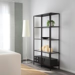 IKEA VITTSJO Shelving unit 100x175cm Black-brown, Glass