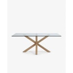 Kave Home Argo Dining Table, Clear Natural, 200x75x100 cm