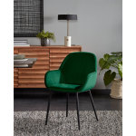 Kave Home KONNA Dining Chair, Green Black, 59x83x55 cm, Set of 2